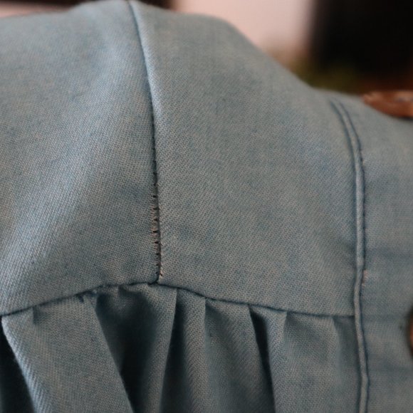 Blue "Denim" Button Down Dress - Picture 8 of 9